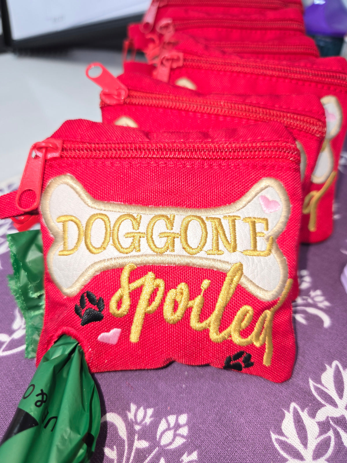 Kindred Carry Pawrent Pack in red Doggone Spoiled design
